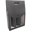 Weboxes Porta bottiglia tripla con manico 27 x 9 x 40 Confezione da 20 pezzi - Colore nero