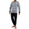 sesto senso Pigiama da Uomo a Maniche Lunghe con Polsini Cotone Scollo a V Gambe con Polsini Scacchi 2576/43 XXL