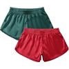 Amy Coulee Boxer da uomo in raso pantaloncini da pigiama setosi biancheria intima per dormire Split Side Sexy boxer slip con elastico in vita, Rosso, L