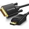 FOINNEX Cavo DisplayPort a DVI, 2M Cable DP a DVI, Adattatore DisplayPort su DVI Maschio a Maschio 1080P@60Hz, Cavetto Display Port to DVI Adapter Cavi per Laptop, PC, Desktop a TV, Monitor, Proiettore