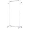 HOMCOM Appendiabiti Stender ad Altezza Regolabile con Fondo Portaoggetti e 4 Ruote, 68.5x42x87-145 cm