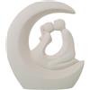 DRW Figura di una coppia che bacia sulla Luna di Ceramica in Beige Sabbia 12x30x34 cm