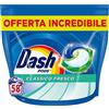 Dash Pods Detersivo Lavatrice In Capsule, 58 Lavaggi, Classico Fresco, Rimuove Le Macchie, Efficace A Freddo Anche E In Cicli Brevi
