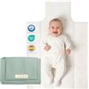 MIMUSELINA Fasciatoio Portatile Neonato | Fasciatoio da Viaggio Pieghevole, Impermeabile e Leggero | Esterno in Similpelle, Senza BPA | Ideale come Regalo Neonato | Fatto a Mano in Spagna
