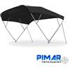 Pimar Tendalino Capottina Parasole in acciaio inox 316 Ø22 4 Archi nero Gommone Barca