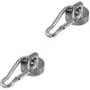 Magnetastico | 2x calamita al neodimio con moschettone | Forza di tenuta 22 kg e Ø 25 mm | Forte sistema di magneti in acciaio con gancio | Magnet moschettone moschettone magnete Neodimio rotondo