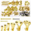 VooGenzek 90 Pezzi Kit di Ganci Cornice per Pareti Dure, Ganci in metallo per Quadri, Heavy Duty Immagine Ganci Assortimento Kit con Chiodi, per Appendere Quadri, Specchi