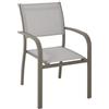 Greenwood Sedia Viareggio in Alluminio Tortora Textilene Tortora con braccioli CHA56T di Moia