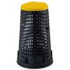Stefanplast Trespolo Fusto Nero con Coperchio Giallo cm 53x53x87 100Lt di Stefanplast