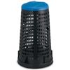 Stefanplast Trespolo Fusto Nero con Coperchio Blu cm 53x53x87 100Lt di Stefanplast