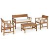 Bizzotto Set 4 Salotto Noemi strutt. in legno con Cuscini poliestere ecrù 0805979 di Bizzotto