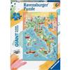Ravensburger Puzzle Mappa dell'Italia 125 Pezzi Giant di Ravensburger