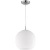 Trio Lighting Lampadario Sospensione Moon Boccia Vetro Bianco Ø30 cm di Trio Lighting