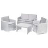 Ipae Progarden Set 4 Pezzi Salotto Lipari Poltrone con Tavolino Rattan Bianco di Ipae Progarden