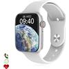 DAM Smartwatch W29 MAX con display 2.1 e modalità Always on. Monitor cardiaco 24 ore, O2 nel sangue, notifiche app. 4,8 x 1,1 x 3,9 cm. Colore: bianco