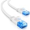 deleyCON 0,5m Cavo di Rete Piatto CAT6 1000Mbit LAN Gigabit - Cat 6 RJ45 Ethernet Cavo Patch Cavo di Installazione Piatto - per Pannello Patch Router Modem dell'Interruttore di Internet - Bianco