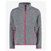 Cmp Kid G Jacket Pile Lana Zip Antracite Mel/Fuxia Junior Bimba