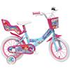 Denver Sea Life, Bicicletta Bambina, Azzurro/Fuxia/Bianco, misura 14