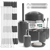 Clara Clark Set completo di accessori da bagno con set di tende da doccia, dispenser per sapone, portasapone, portaspazzolino con tazza, set tenda da doccia con fodera e ganci, scopino e supporto, cestino per WC,