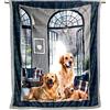 Tex family Plaid Coperta in Morbido Pile Sherpa Digitale Fotografico - Cane Labrador