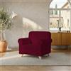 Italian Bed Linen Copridivano Leslie 1 Posto con braccioli - Fodera Sagomata Estensibile 80-100 cm in Poliestere + Elastan, Salvadivano Elasticizzato - Bordeaux