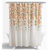 Lush Decor Tenda da doccia con fiori piangenti turchese/mandarino 72X72