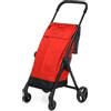 Foppapedretti Go Fast Carrello spesa Red Rosso per la spesa chiudibile e leggero con telaio in alluminio