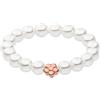 Purelei Shiny Bloom Anello (oro, argento, oro rosa), impermeabile, elastico da donna in perle, elegante anello con perline Seashell, regalo da donna, diverse misure, M/L, Acciaio inossidabile