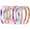 Nenjindz 8 Pezzi Cerchietto Arcobaleno Ragazza Bandiere Bambino con Cuore Headband Glitter per Pasqua Festa Compleanno