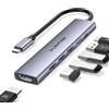 LENTION Hub USB C con HDMI 4K, PD 100W, USB C USB 3.0 & 2.0, Adattatore per MacBook Pro 2024-2016, MacBook Air 2024-2018, iPad Pro Air, iPhone 16/15 Plus Pro Max, Surface Pro (CH17, Grigio)