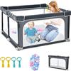 HABOWN Box per Bambini 127 x 127cm - Box Recinto per Bambini Pieghevole con  rete traspirante, Box Neonato Centro di Attività per Bambini con 50 Ocean  Ball e 4 Anelli, Grigio : : Prima infanzia