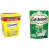 Catisfactions Snack per gatto, Formato Scorta 700g al gusto Formaggio, 2 Maxi Tub da 350gr ciascuno & Snack per Gatto, con Irresistibile Erba Gatta, 6 Confezioni da 60g, Verde, 60 g