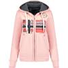 Geographical Norway Farlotte Lady - Felpa Donna Zip Hoodie Tasche - Pile Donna Maglione Manica Lunga Giacca Cappuccio - Abito Ideale Primavera Estate Autunno Inverno Stagione (Rosa Pallido M)