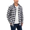 Yukiuiny Camicia Flanella a Quadri 100% Cotone per Uomo Maniche Lunghe - Blusa Casual con Chiusura a Bottoni(Blu Nero,M)