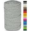 Netuno 1 filato macramè grigio con filo metallico argento 5 mm 100 m corda macramè spago cordoncino colorato per lavori uncinetto ferri da maglia gomitolo cordino