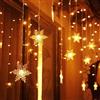 ELEUTH Luci di Natale Cascata Fiocco di Neve,ELEUTH 94LED Luci Natale Esterno Con 8 Modalità Tenda Luminosa Natale IP44 Luci Natale Per La Casa,Albero,Finestra,Balcone,Cortile,Giardino Decorazioni Natalizie