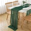 AOKSUNOVA runner da tavolo in chiffon verde scuro decorazione da tavolo matrimonio 3 m x 70 cm runner da tavolo decorativo in tulle tessuto decorativo