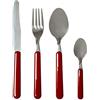 Excelsa Fashion Servizio 24 Posate, Acciaio Inossidabile, Rosso