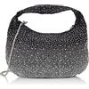 NAEMI Schultertasche mit Strass, Borsa a Tracolla Donna, Nero, Taglia Unica