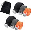 YIXISI 6 Pezzi Cinghie di Fissaggio, Cricchetto per Carico Regolabili, Cinghie per Trasporto di Ancoraggio con Borsa, per Moto, Auto, Bagaglio, Carico, 2.5cm, 2 Nero 5m, 2 Arancioni 2m, 2 Grigie 3m