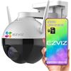 EZVIZ Telecamera C8C Motorizzata da Esterno Wifi 2,4 GHz Full HD 1080P, Copertura Visiva A 360 °, IP 65, Allarme flash integrato, Smart Night Vision, inclusa micro sd da 128 Gb, Garanzia Italia