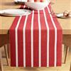 Encasa XO Runner da Tavola | Cotone a Coste Sottili Tinto in Filato | Dimensioni 32x250 cm | Roma Stripe rosse | Lavabile in Lavatrice