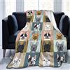 jiele con stampa 3D, motivo bulldog francese, in pile, morbidissima flanella, 150 x 200 cm