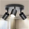 Dehobo Nero Faretti LED Soffitto 3 Faretti, Rotondo Faretti GU10