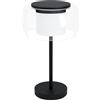 Eglo lampada a LED da tavolo Briaglia-c, illuminazione da comodino dimmerabile per smart home in metallo nero, con sfera di vetro e cilindro interno satinato, lampada da soggiorno, RGB