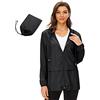 Durio Giacca impermeabile leggera da donna, impermeabile, traspirante, pieghevole, con cappuccio, giacca softshell, Nero , XXXL