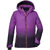 killtec Ragazze Giacca da sci impermeabile/giacca funzionale con cappuccio e ghetta antineve KSW 183 GRLS SKI JCKT, neon pure orchid, 128, 39905-000