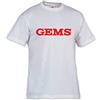 Gems Promo, Maglietta Unisex - Adulto, Bianco XS