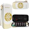 CHIKIXSON Switch Protettiva Custodia, Zelda Switch Custodia Rigida per Switch e Switch OLED Accessori, Zelda Tears of the Kingdom Switch Cusotdia con 10 Cartucce di Gioco, Bianco
