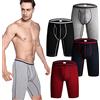 SHUOJIA Pantaloncini Boxer da Uomo A Gamba Lunga No Ride Up Cotton Trunks Mutande Sportive Intimo (XXL)